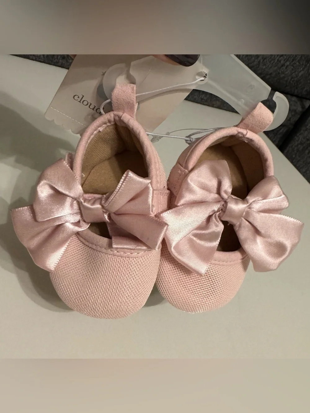 cloud island Light Pink Bow Baby Mary Jane Shoes